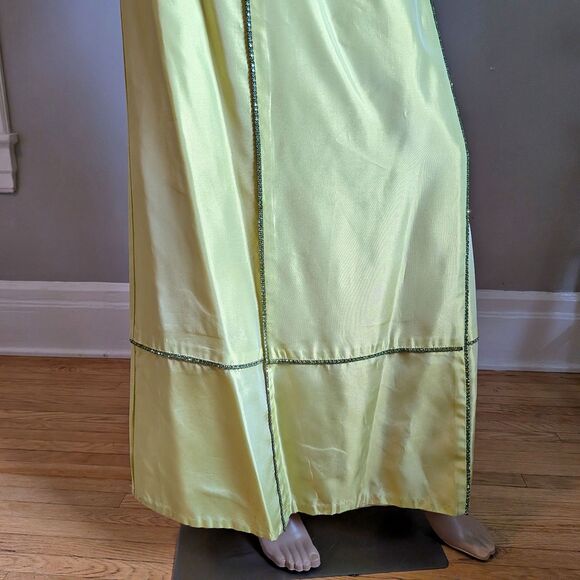 Vintage Y2K Jessica McClintock Gown Green Maxi Dress Strapless Rhinestone Size 8 - Picture 5 of 11
